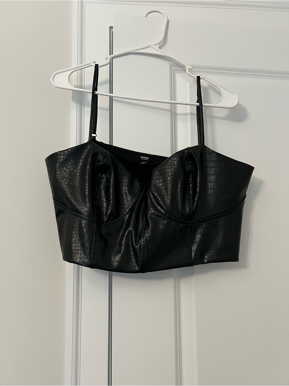 Croc Faux Leather Crop Top (XL) - Picture 3 of 5